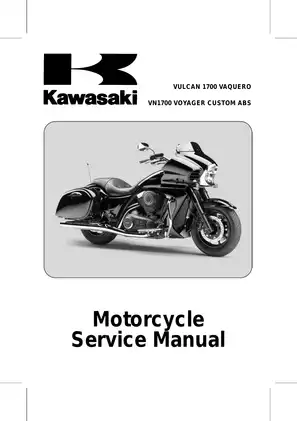 2011-2012 Kawasaki Vulcan 1700 Vaquero service manual Preview image 1