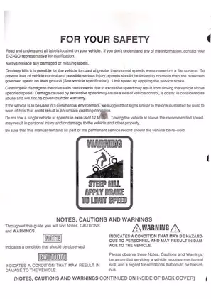 E-Z-GO Owner’s Operation and Service Manual for Golf Cars (1989-1993) Preview image 2
