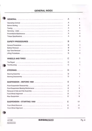 E-Z-GO Owner’s Operation and Service Manual for Golf Cars (1989-1993) Preview image 5