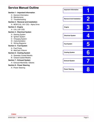 1998-2003 Mercury MerCruiser 181 cid 3.0L marine engines GM 4 cylinder service manual Preview image 5