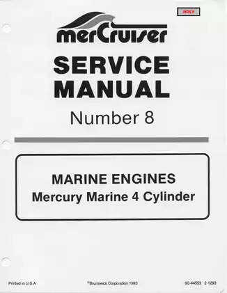Comprehensive MerCruiser Marine Engine Service Manual for 4 Cylinder Models