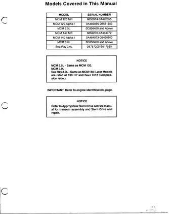 1985-1989 Mercury Mercruiser Number 10 marine engine GM 4 cylinder service manual Preview image 2