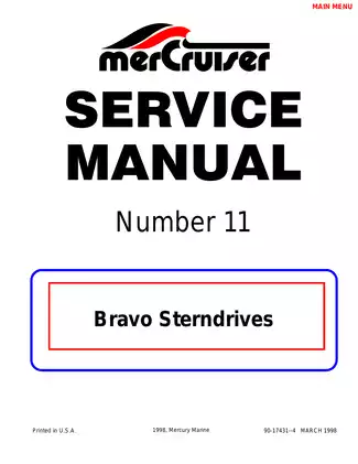 1988-1998 Mercruiser Number 11 Bravo Sterndrive service manual Preview image 1