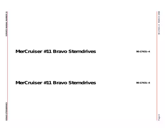 MerCruiser Bravo Sterndrives Service Manual #11 (1998) - Comprehensive Guide Preview image 2