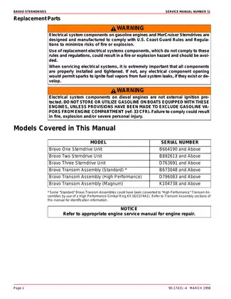 1988-1998 Mercruiser Number 11 Bravo Sterndrive service manual Preview image 4
