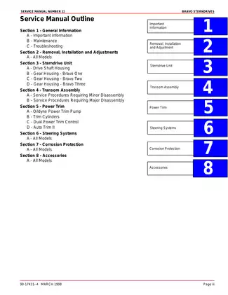 MerCruiser Bravo Sterndrives Service Manual #11 (1998) - Comprehensive Guide Preview image 5