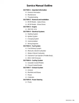 MerCruiser V-6 262 CID (4.3L) Service Manual and Repair Guide Preview image 5