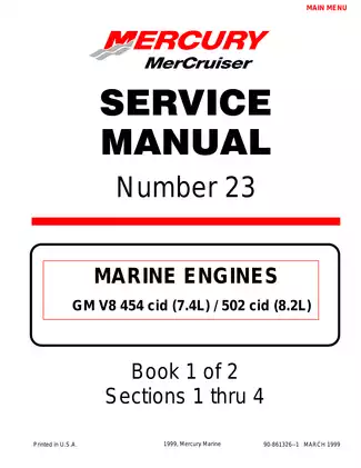Comprehensive Service Manual for MerCruiser MIE Models - Velvet Drive and Hurth Transmission