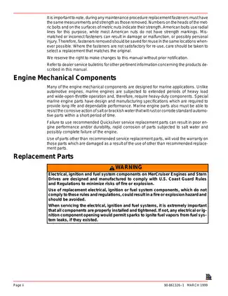 1998-2001 Mercury Mercruiser Number 23 GM V8 454 CID(7.4L) , 502 CID (8.2L) marine engine service manual Preview image 3