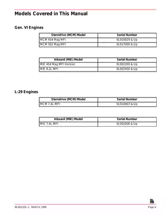 1998-2001 Mercury Mercruiser Number 23 GM V8 454 CID(7.4L) , 502 CID (8.2L) marine engine service manual Preview image 4