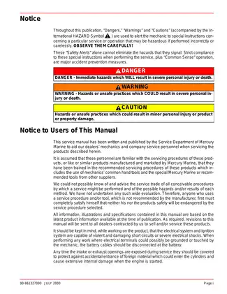 1998-2001 Mercury Mercruiser No. 24 Marine Engine GM V-8 305 CID (5.0L) , 350 CID (5.7L) , Supplement 377 CID (6.2L) repair manual Preview image 2