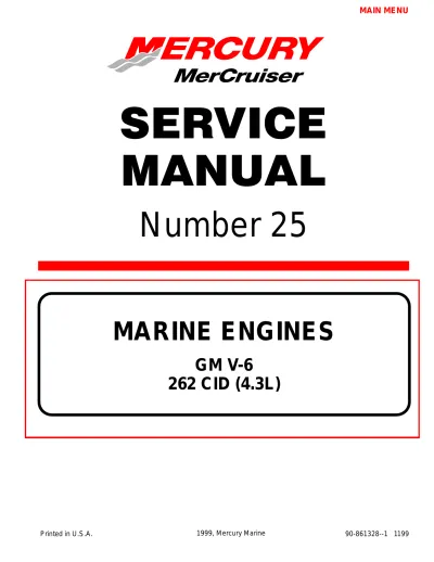 Preview: Mercury MerCruiser 262 CID (4.3L) Inboard Engine Service Manual (P/N 90-861328-1)