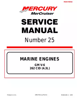 Mercury MerCruiser 262 CID (4.3L) Engine Service Manual