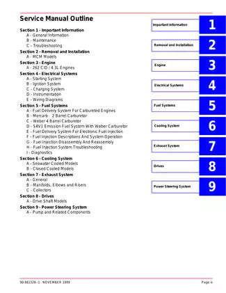 Mercury Mercruiser No. 25 marine engine GM V-6 262 CID 4.3L repair manual Preview image 4