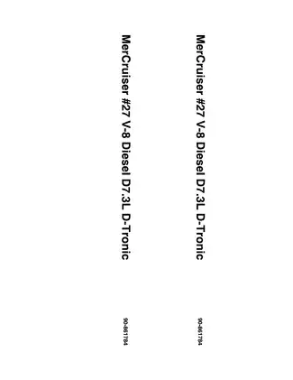 MerCruiser V-8 Diesel D7.3L D-Tronic Service Manual – Comprehensive Repair Guide Preview image 2