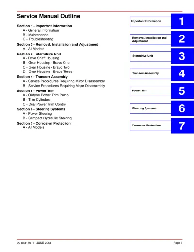 Preview: 2000–2005 Mercury MerCruiser Bravo Sterndrive Service Manual (P/N 90-863160-1)
