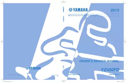 2013 Yamaha YZ450F owner´s service manual Preview image 1