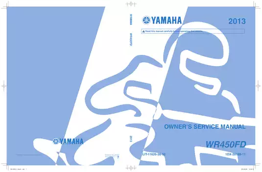2013 Yamaha WR450F manual
