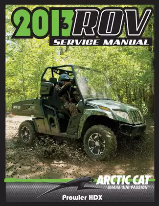 Comprehensive Arctic Cat Prowler HDX Service Manual (2013) - Repair & Maintenance Guide