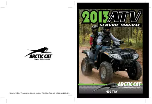 2013 Arctic Cat TRV 400 all models service manual Preview image 1