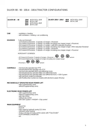 Complete Workshop Manual for Silver 80, 90, 100.4, and 100.6 Tractors Preview image 5