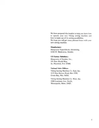 Husqvarna Viking 6030 Sewing Machine Operating Manual - Ultimate Guide for Seam Perfection Preview image 2