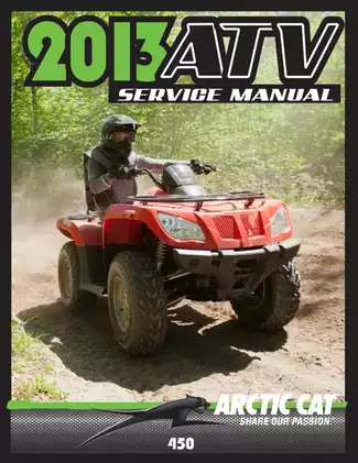 2013 Arctic Cat ATV 400 / 400 CR (all models) service manual Preview image 1