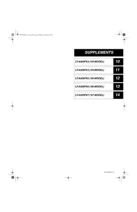 Suzuki LT-A500F Service Manual | Inspection, Repair & Maintenance Guide Preview image 2