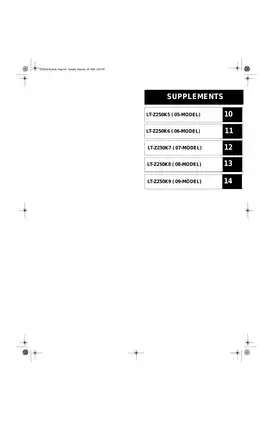 Comprehensive Suzuki LT-Z250 Mechanical Service Manual (2005-2009) Preview image 2