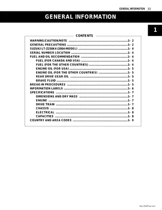 Comprehensive Suzuki LT-Z250 Mechanical Service Manual (2005-2009) Preview image 5