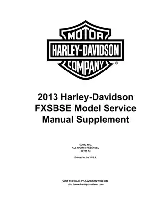 2013 Harley-Davidson Touring, Breakout, Softail, Fat Boy, Slim, Blackline, FXSB, FXST, FLSTC, FLSTF, FLSTFB, FLSTFB, FLSTN, FLS, FXS, CVO manual Preview image 3