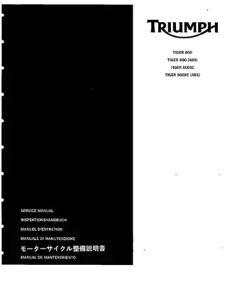 Triumph Tiger 800 and 800XC Service Manual (2010)