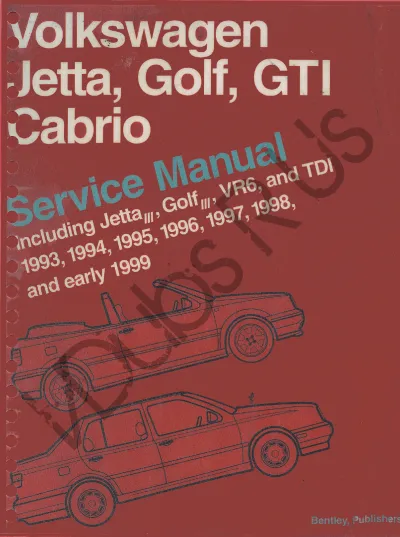 Preview: 1993–1999 Volkswagen Jetta Golf GTI Factory Service Manual (OEM)