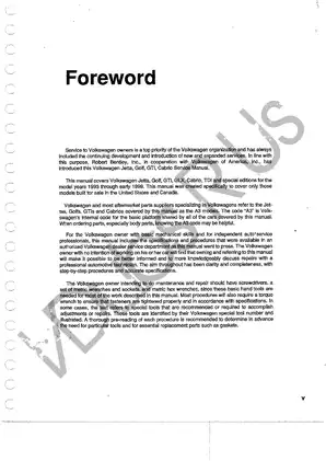Volkswagen Jetta, Golf, and GTI Service Manual (1993-1999) - Complete Maintenance and Repair Guide Preview image 3
