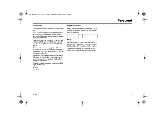 DEUTZ TD/TCD 2012/2013 Engine Operation Manual Preview image 3