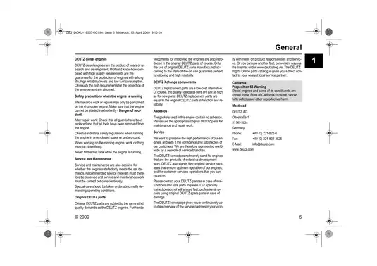 DEUTZ TD/TCD 2012/2013 Engine Operation Manual Preview image 5