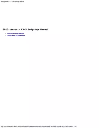 2012-2013 Mazda CX-5 bodyshop manual