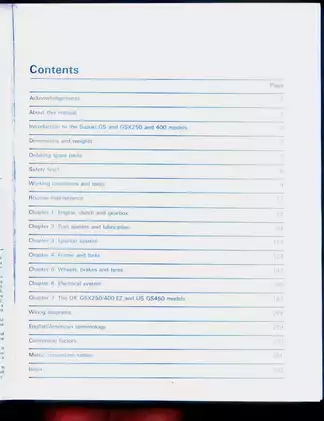Suzuki GS & GSX 250/400 Twins Owners Workshop Manual - Comprehensive Guide Preview image 4