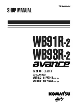 Komatsu WB91R-2, WB93R-2 Backhoe Loader shop manual Preview image 1