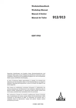 DEUTZ FL 912/913 Workshop Manual: Comprehensive Repair Guide Preview image 3