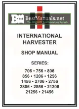 International Harvester Tractors 706-21456 Series 1960s-1970s Shop Manual (P/N IH-706-756-806-856-SM) – preview page 1