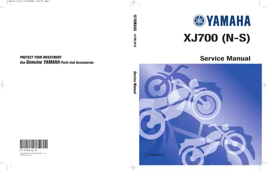 1985-1986 Yamaha Maxim XJ700 (N-S) service manual Preview image 1