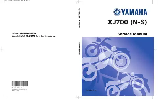 1985-1986 Yamaha Maxim XJ700 (N-S) service manual