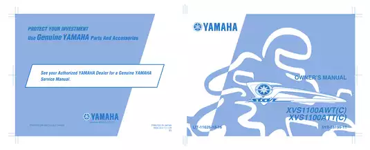 2001-2005 Yamaha V-Star 1100 Classic XVS1100 service and owners manual Preview image 1