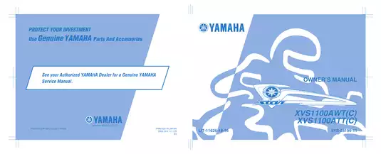 2001-2005 Yamaha V-Star 1100 Classic XVS1100 service and owners manual
