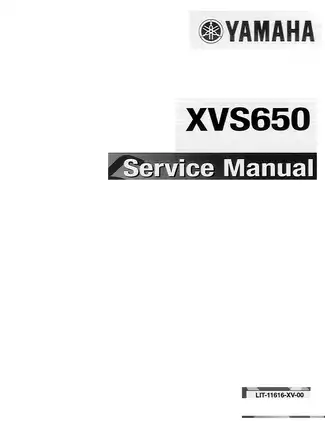 2001-2005 Yamaha V-Star 650 Custom, XVS650 V-Star service manual
