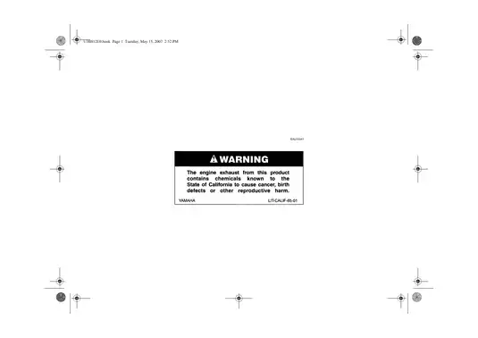 2001-2009 Yamaha V-Star1100, Custom XVS1100 owners manual Preview image 2