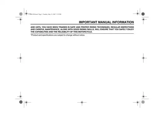 2001-2009 Yamaha V-Star1100, Custom XVS1100 owners service manual Preview image 5