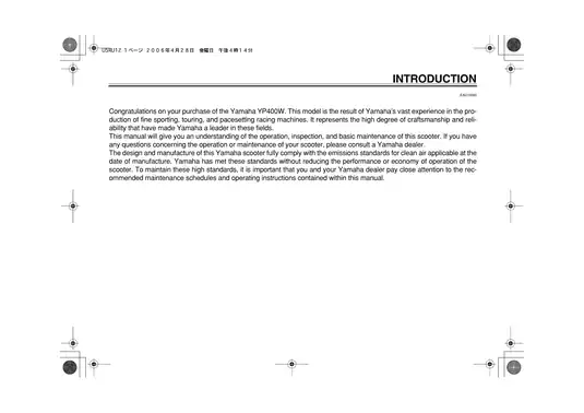 2005-2007 Yamaha Majesty 400, YP400 owner´s manual Preview image 3