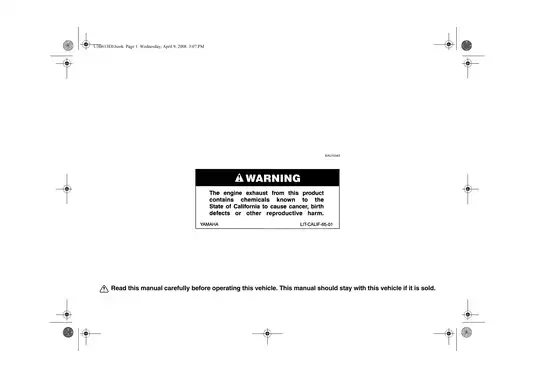 2006-2013 Yamaha V-Star 650 Custom XVS650 Midnight owners manual Preview image 2